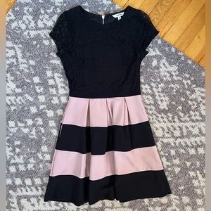 Speechless Juniors Striped Lace Fit and Flare Dress